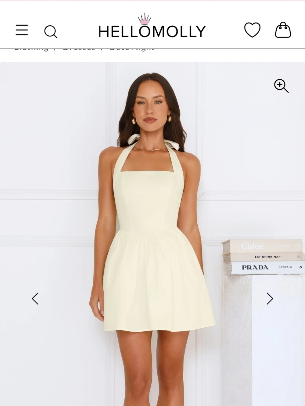 Hello Molly Dress Rehersal Halter Mini Dress Lemon